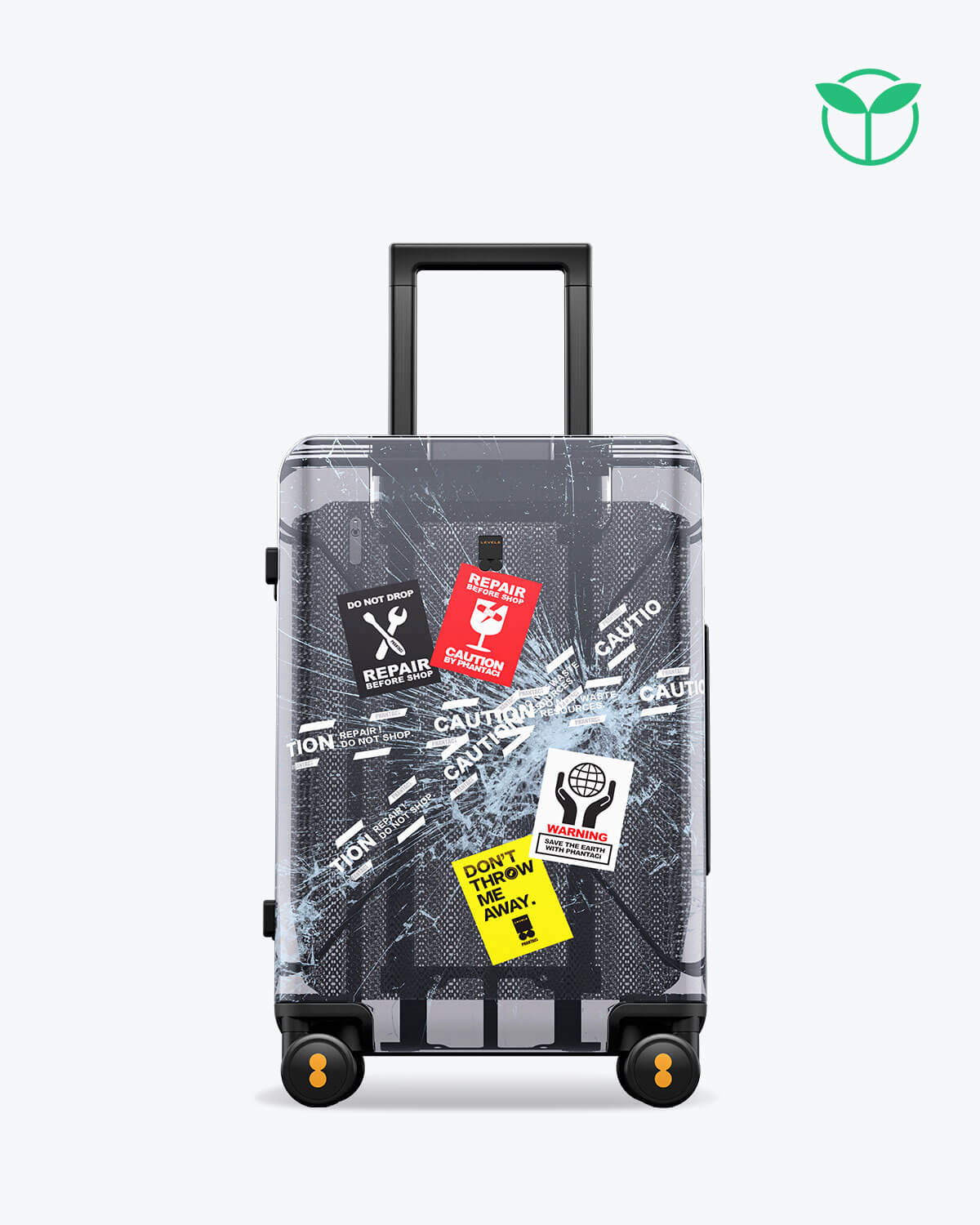 Eco Transparent Carry-On Luggage 20" Black (Only available in EU)